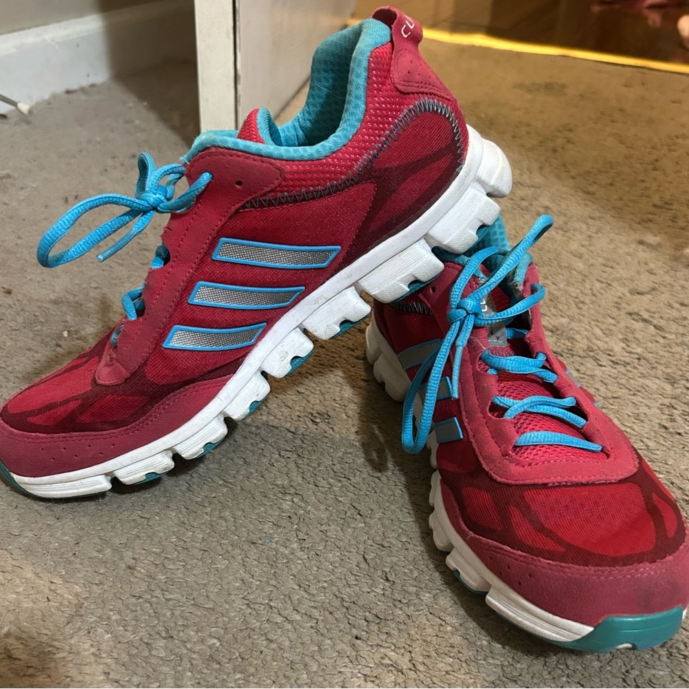 Women's Pink and Blue Adidas Sneakers